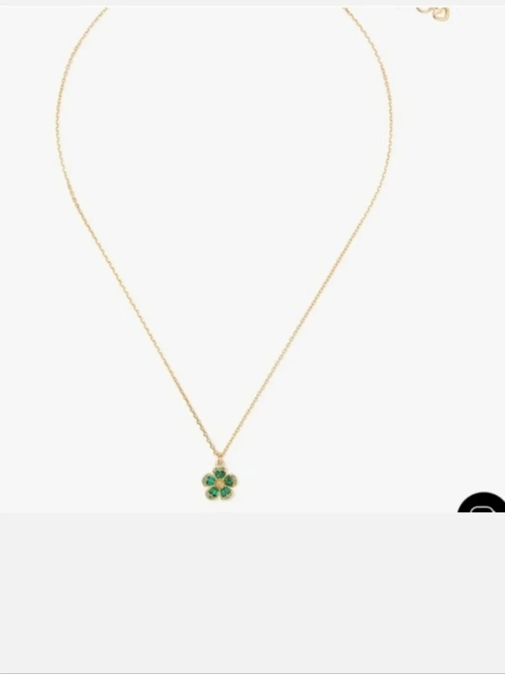 Kate Spade Fleurette Cubic Zirconia Pendant Necklace Green NWT